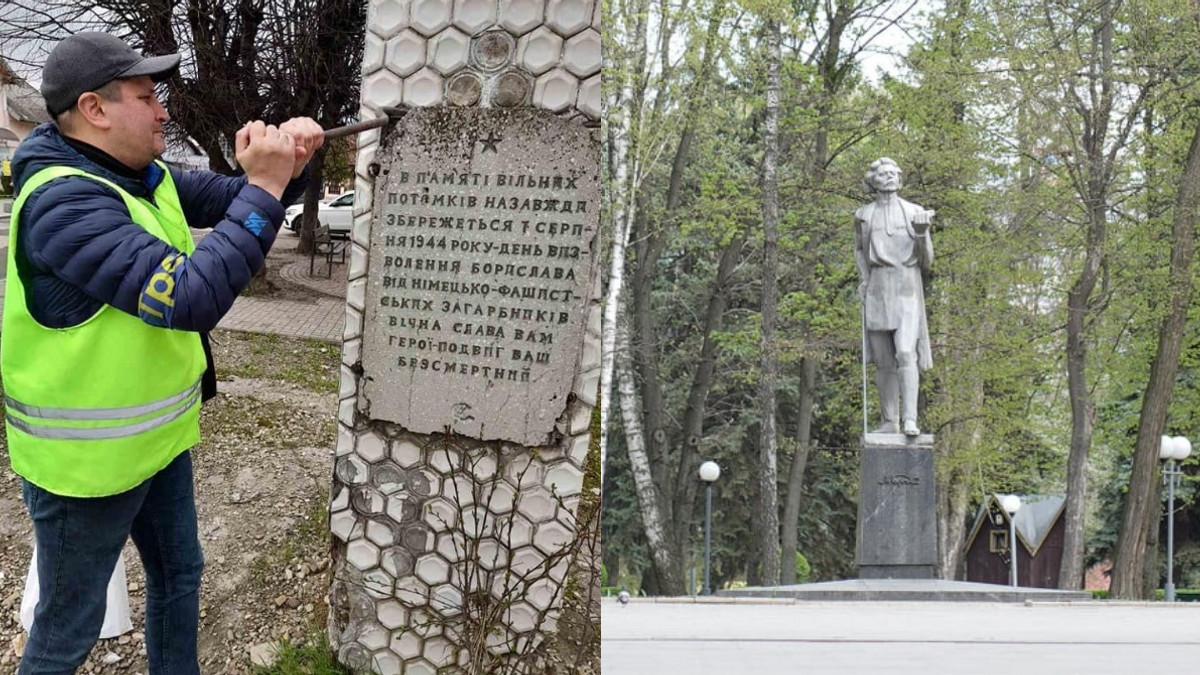 У Вінниці демонтували пам'ятник Горькому, а у Бориславі – радянський обеліск - фото 1