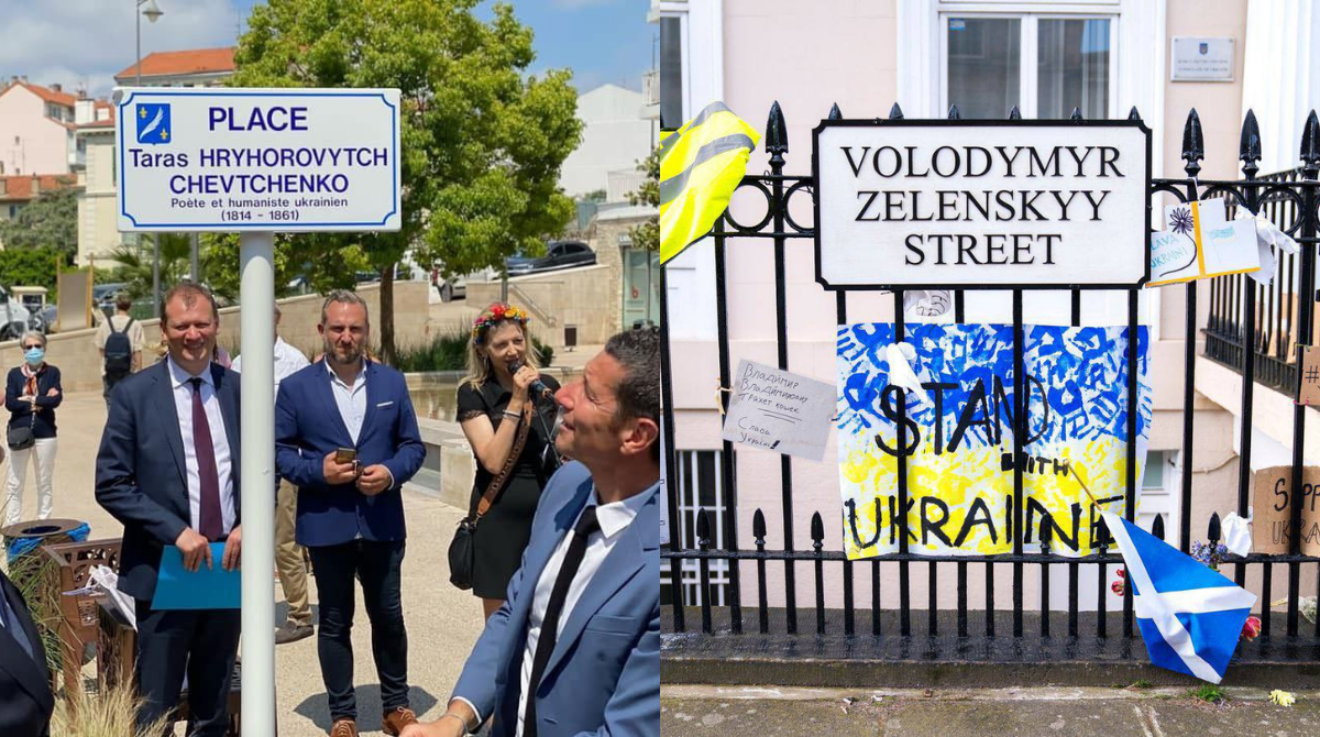 У Шотландії з'явилася вулиця Зеленського, а у Франції – площа Шевченка