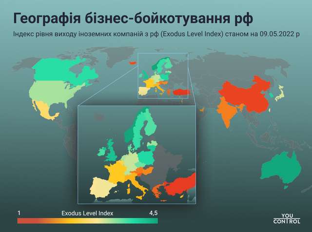 ТОП 5 країн, які найбільше та найменше бойкотують російський ринок - фото 505716