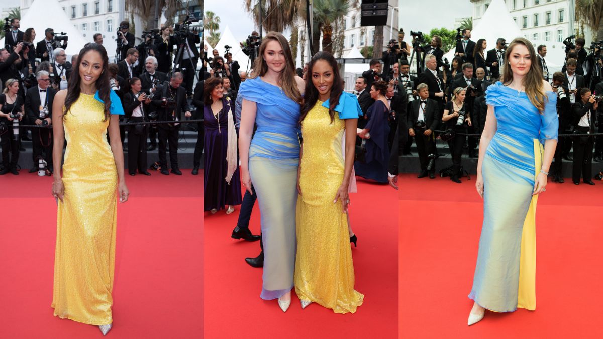 На червоній доріжці Каннського кінофестивалю з'явилася українка у синьо-жовтій сукні - фото 1