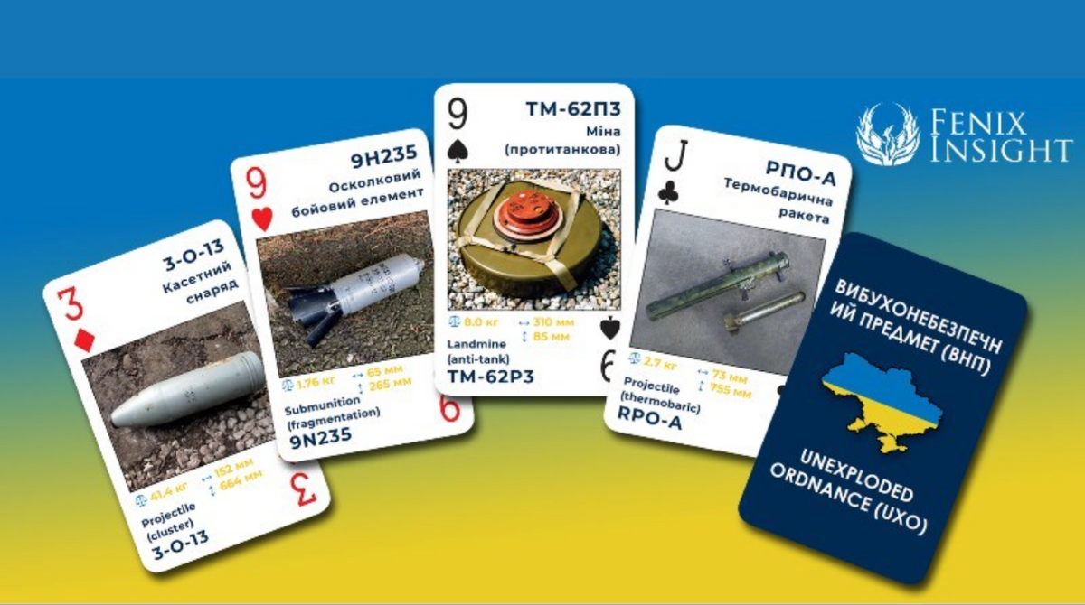 Для українців створять колоду карт, які навчать розрізняти види мін та снарядів