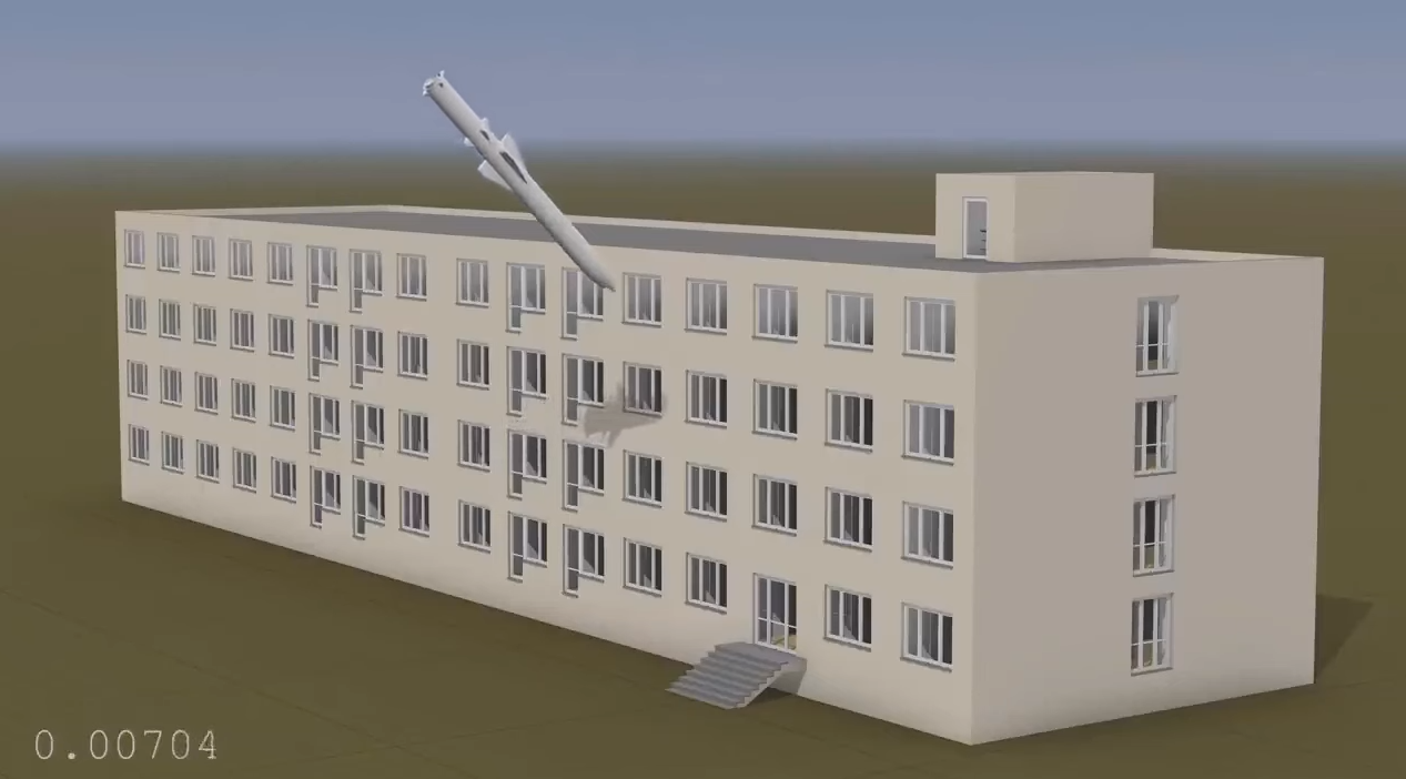 Українські інженери змоделювали удари російських ракет по житловому будинку: відео