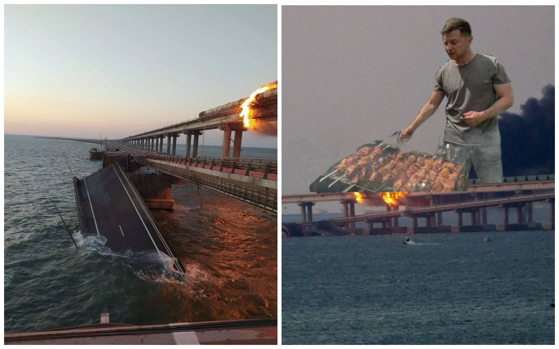 Кримський міст попалав і впав - фото 1