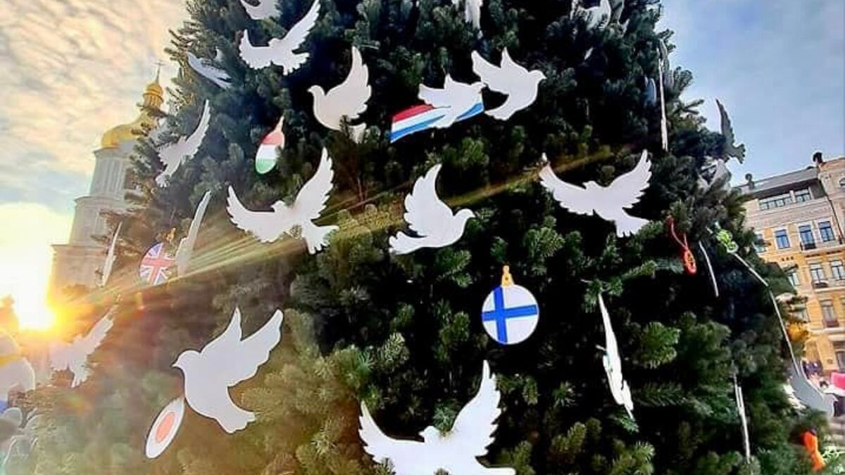 Київських голубів із "ялинки незламності" продали на ЗСУ - фото 1