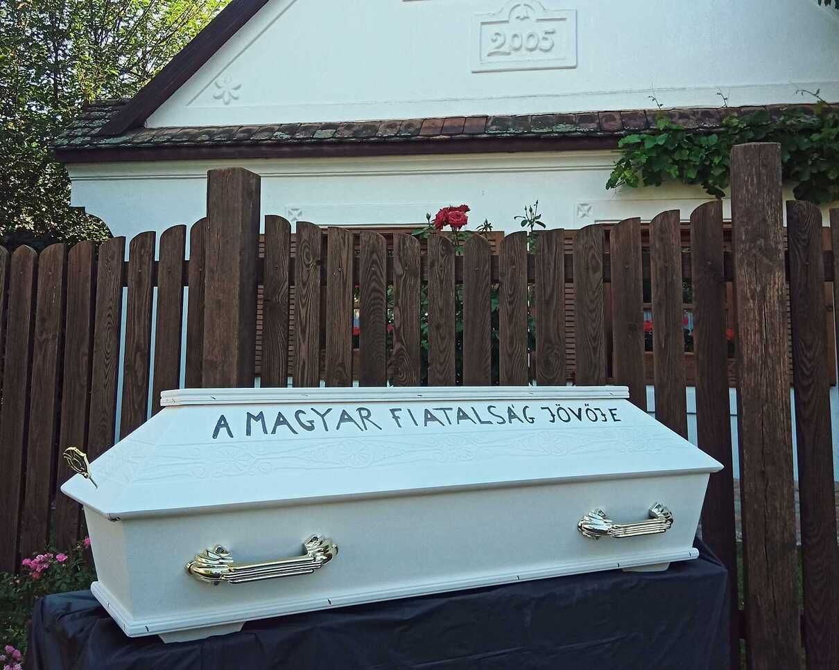 Майбутнє угорської молоді: під будинок Орбана принесли дитячу труну