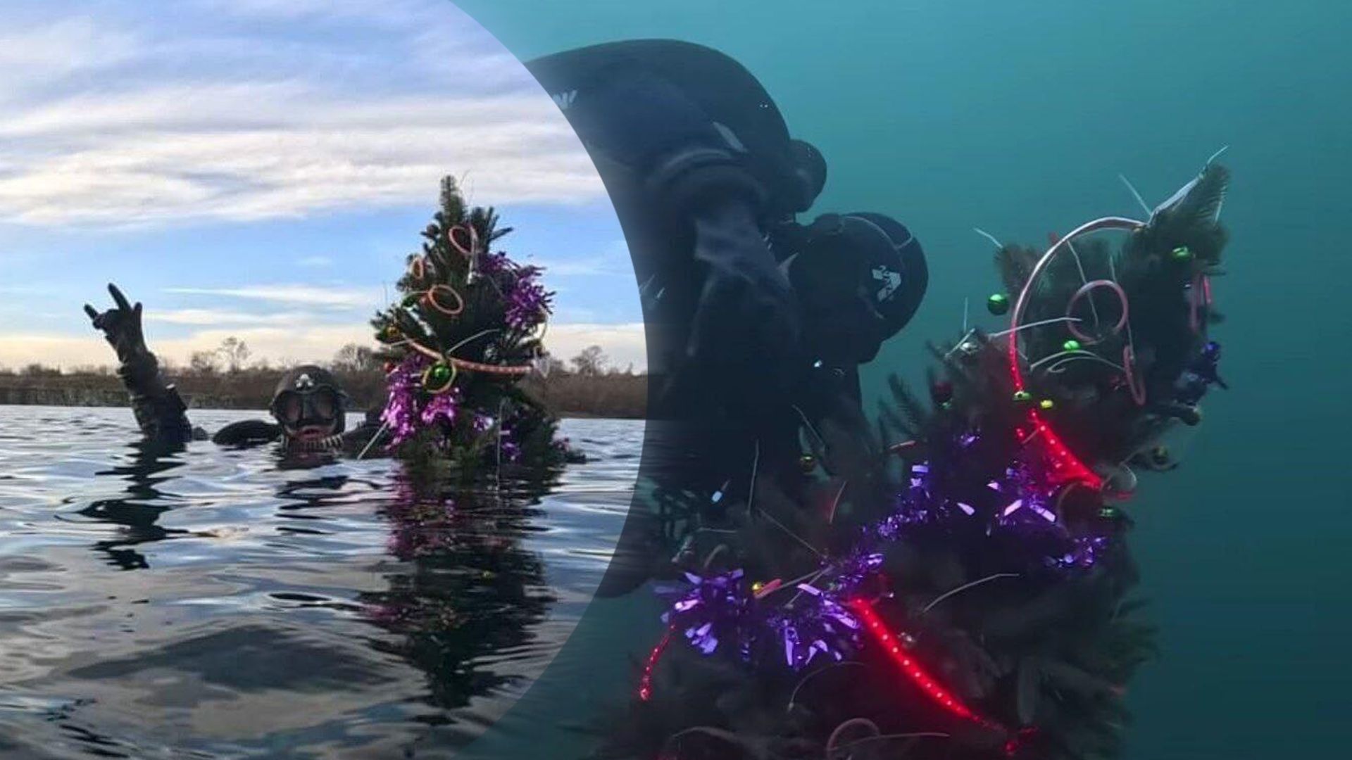 "Все буде андервотер": у Дніпрі дайвери встановили підводну ялинку