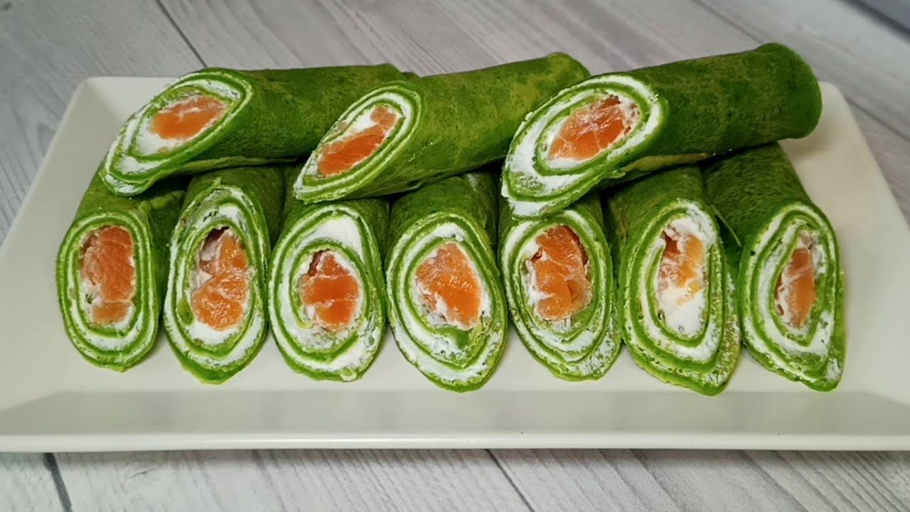 Готуємо разом шпинатні млинці з вершковим сиром та лососем