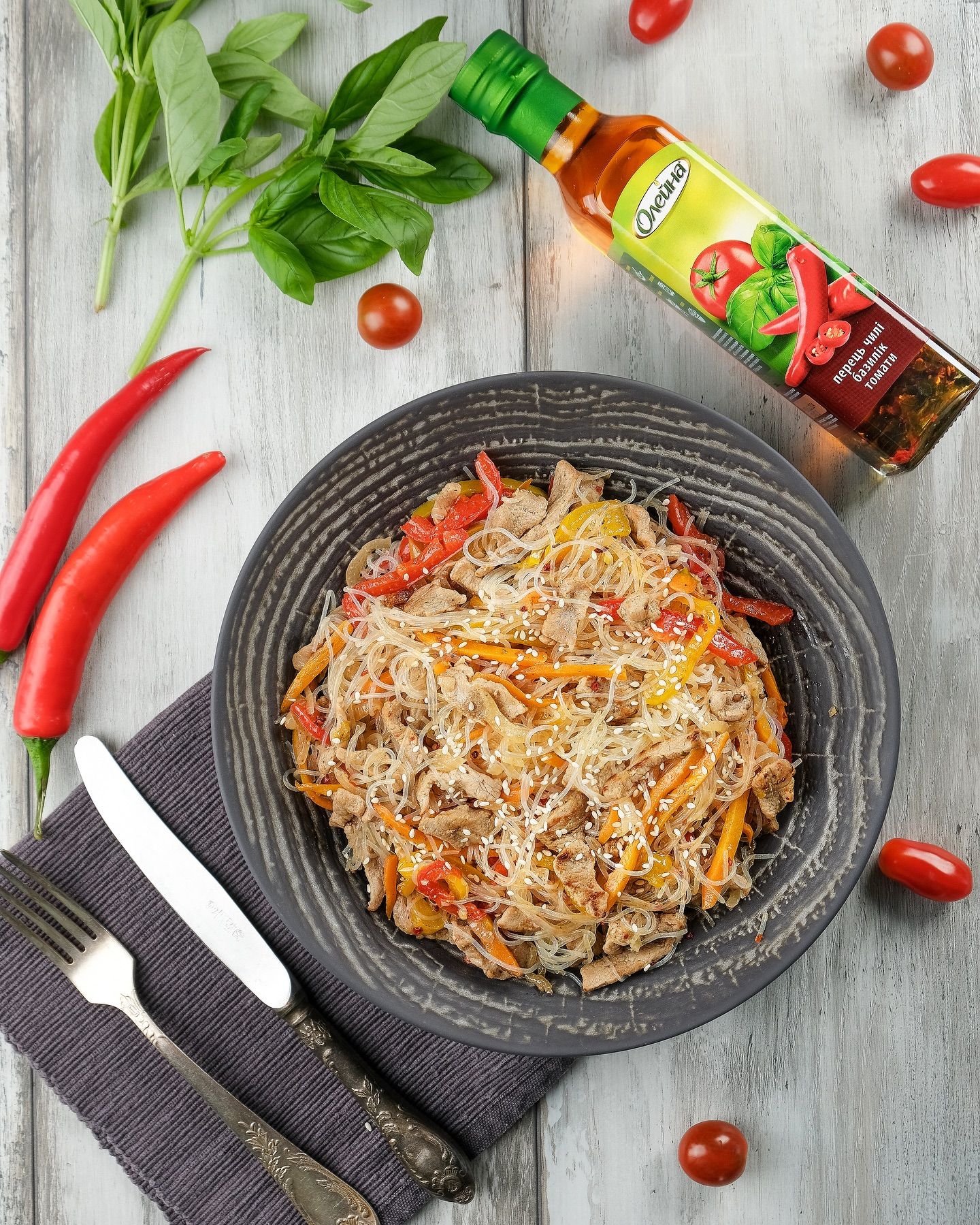 Фунчоза з овочами та яловичиною - фото 1