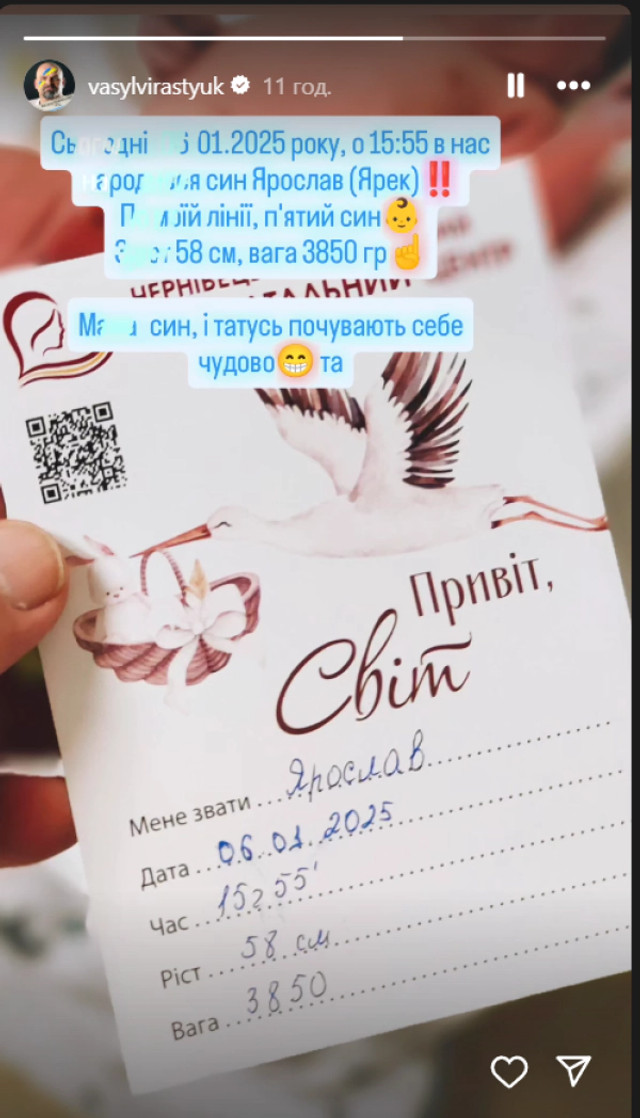 Вірастюк уп'яте став батьком - фото 550385