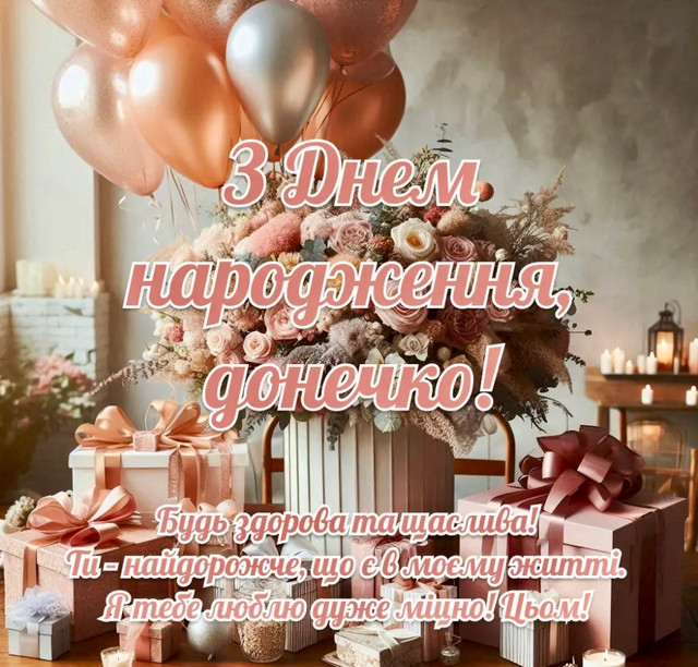 Ніжні та красиві привітання для донечки з Днем народження - фото 563130