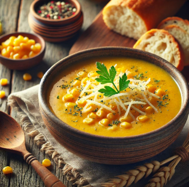 Крем-суп з кукурудзи та курки - фото 568353
