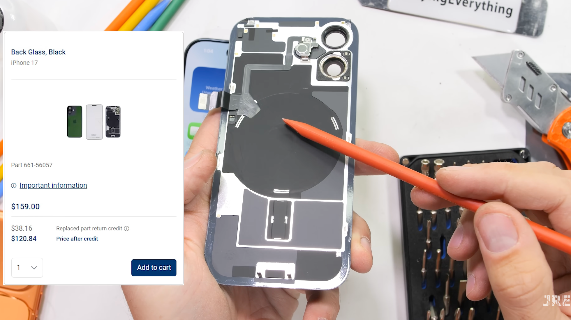 "Руйнівник смартфонів" розібрав iPhone 17 та назвав собівартість компонентів