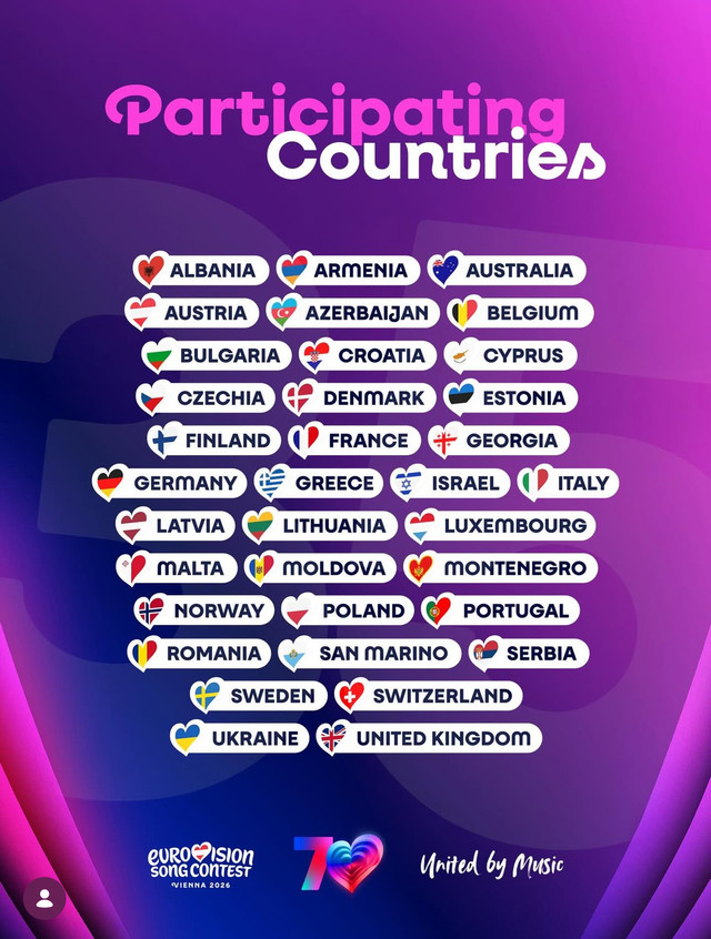 Країни які беруть участь у Євробаченні- фото 579395