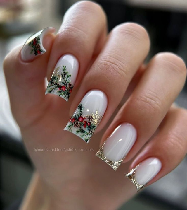 Манікюр з ялинкою- фото 585154