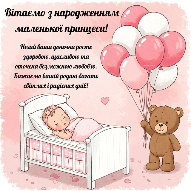 Нове життя, нове щастя: як красиво привітати з народженням доньки - фото 586903