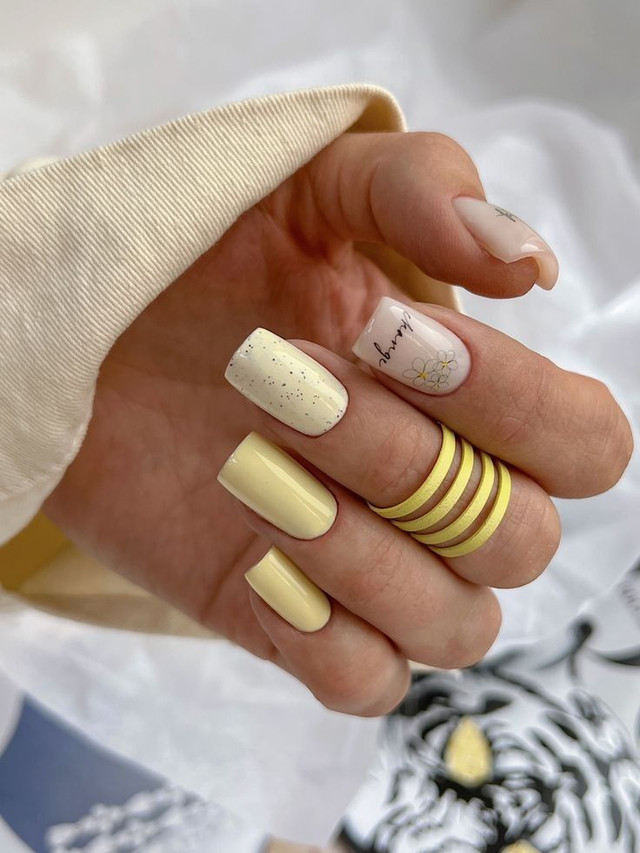 Сонячний жовтий манікюр - фото 587738