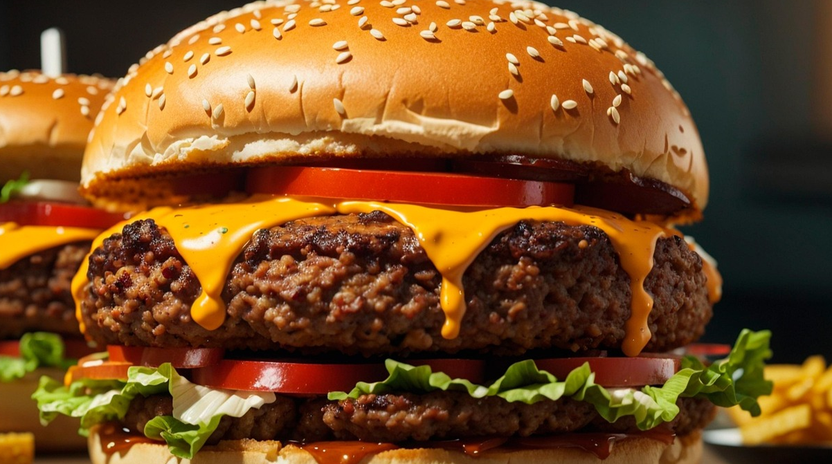 Гамбургер з яловичою котлетою та яйцем - фото 1