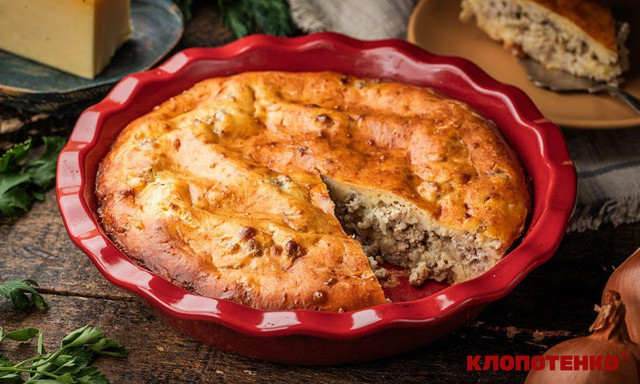 Заливний пиріг з м'ясом  - фото 597469