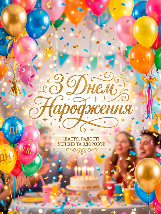 Картинки з днем народження – красиві, прикольні та ніжні привітання українською - фото 613332